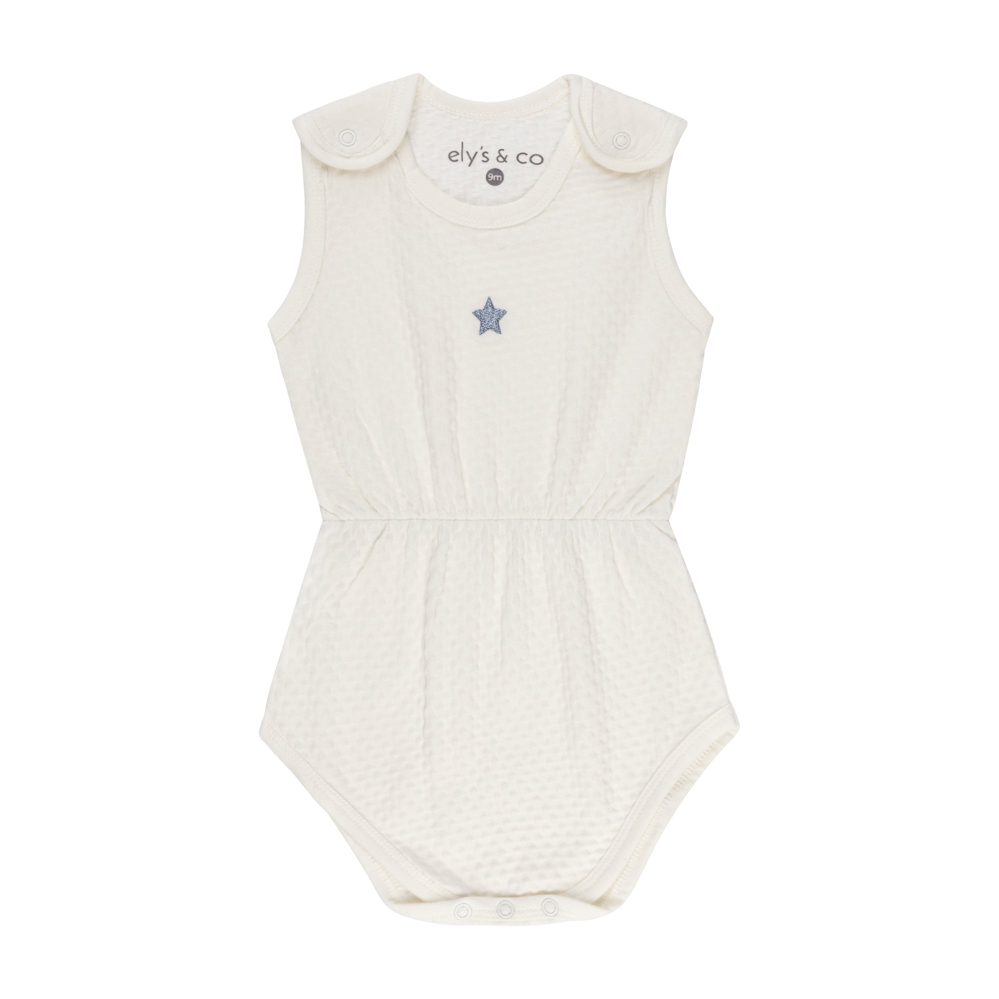 Ivory Star Embroidered Romper