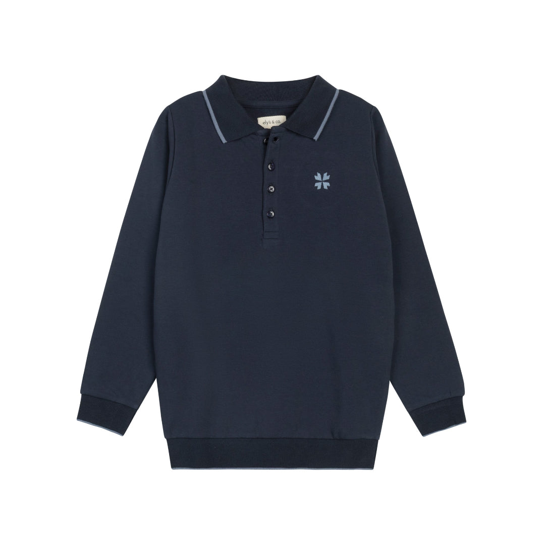 Blue Embroidered Clover Collection Polo