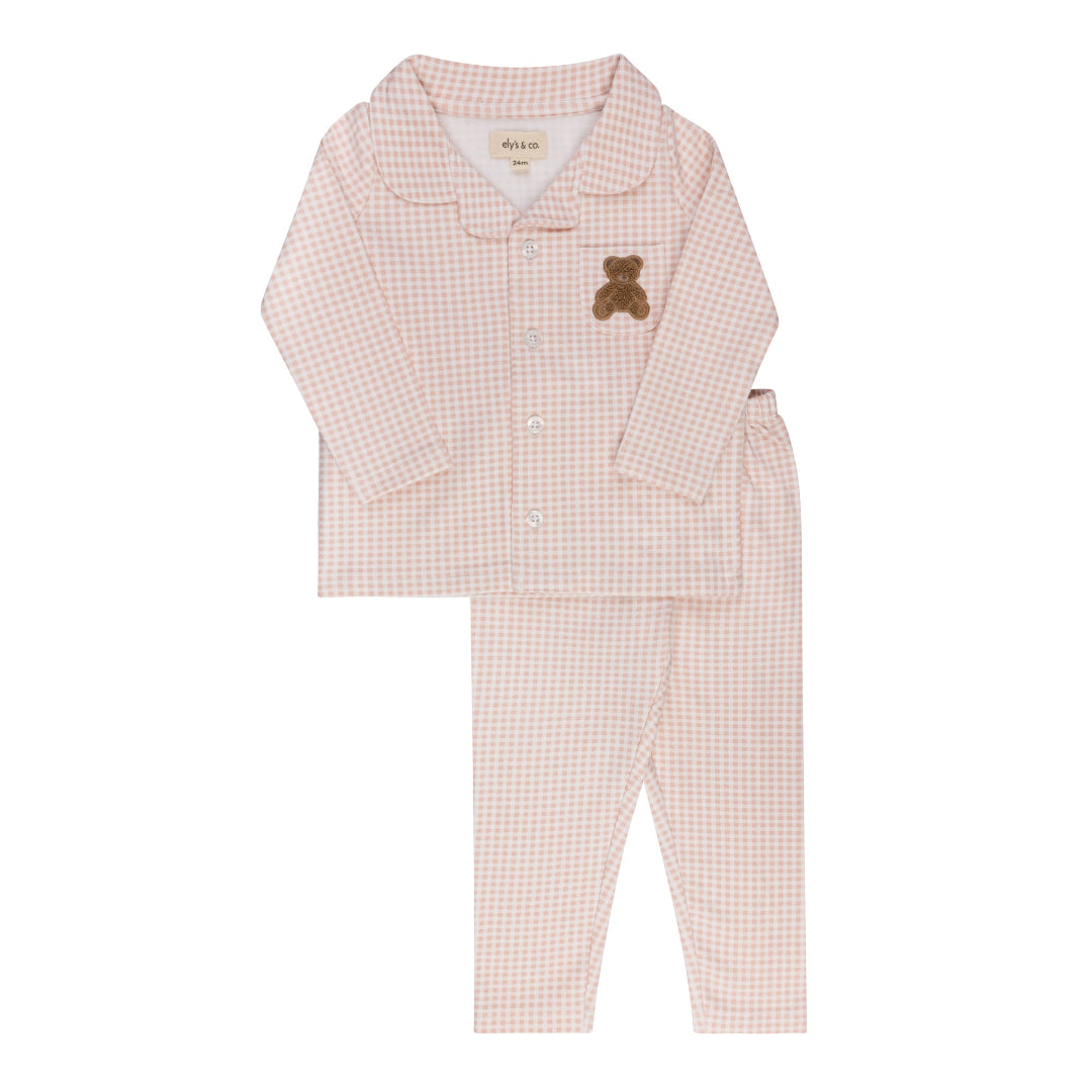 Pink Gingham Teddy Collection Pajamas