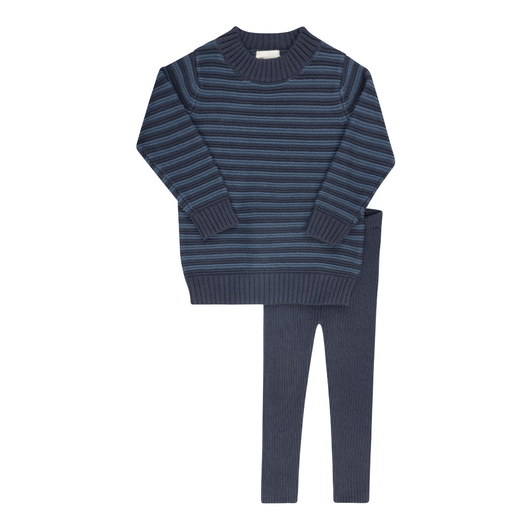 Navy Embroidered Trim Collection 2 Piece Set