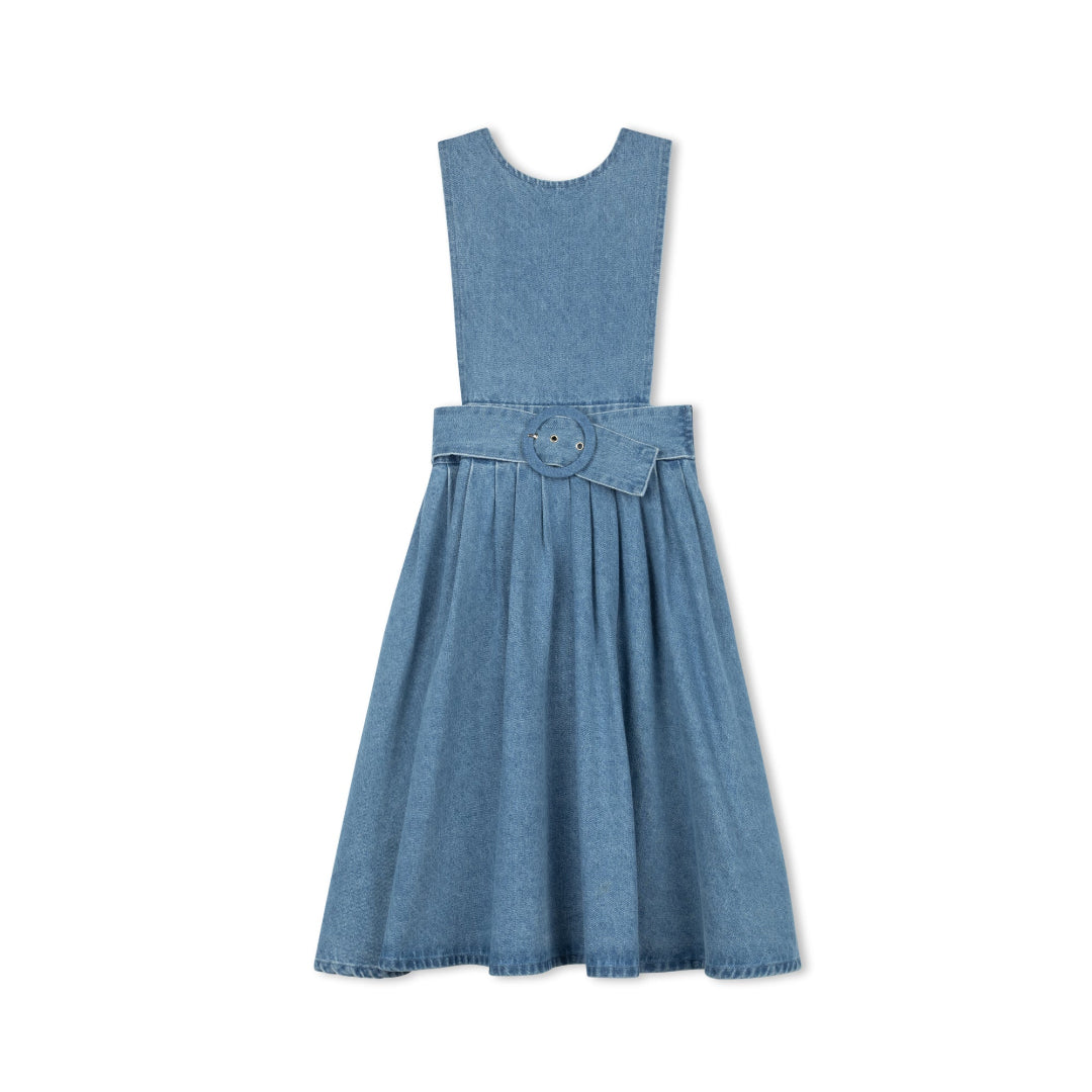 Denim Belted Pinafore
