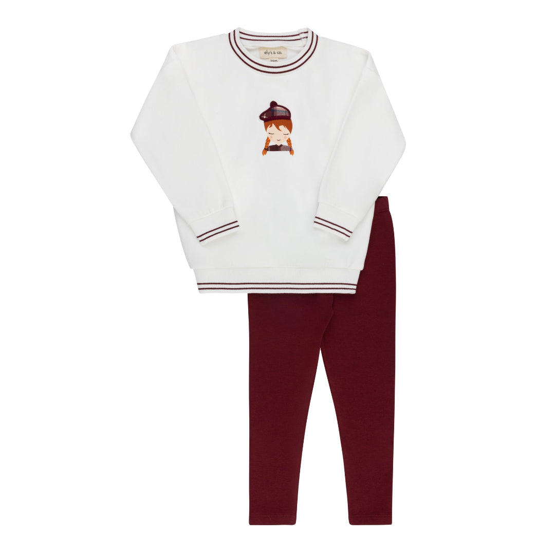 Ivory/ Pink Girl French Terry Scottish Collection 2 Piece Set