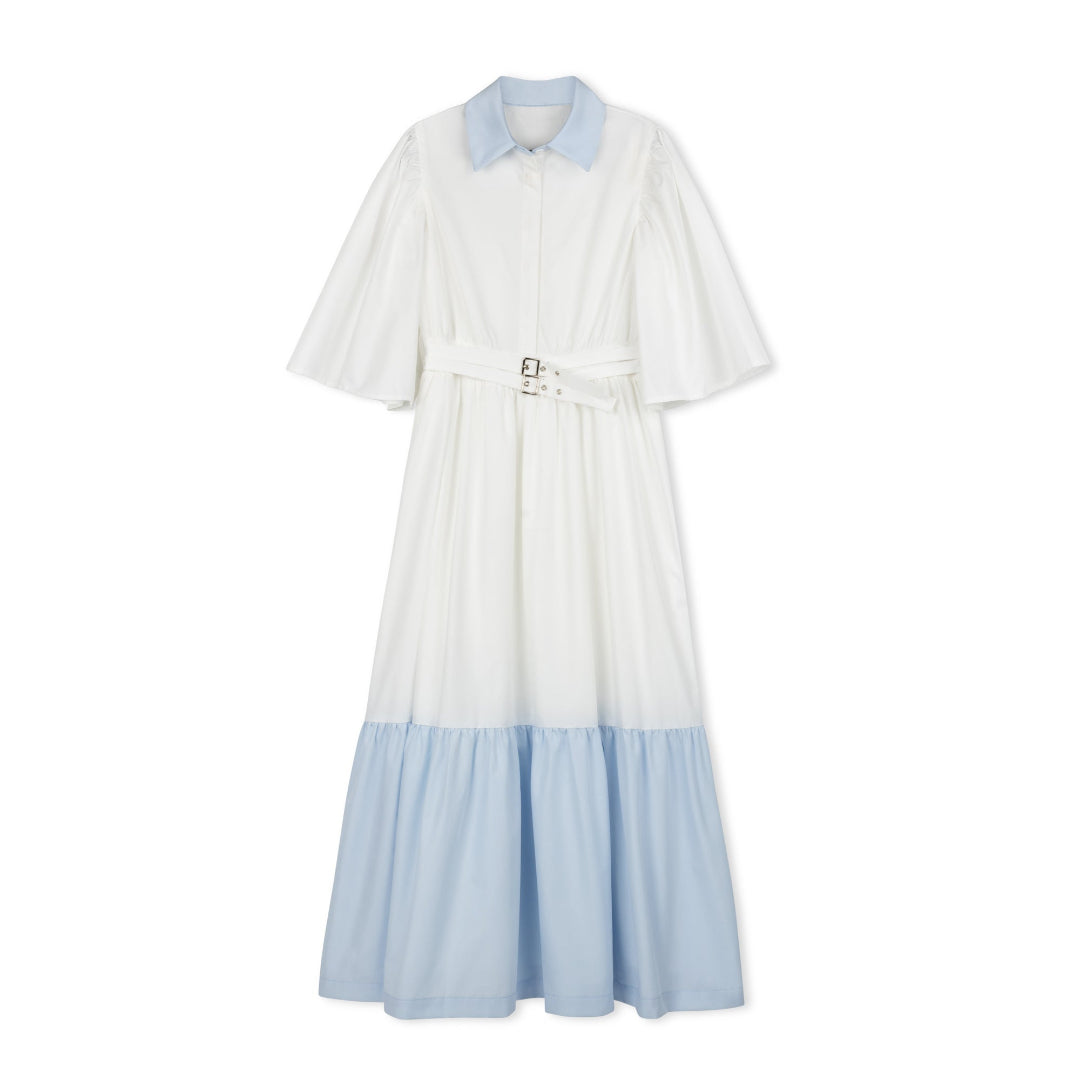 Teen White Belted Midi