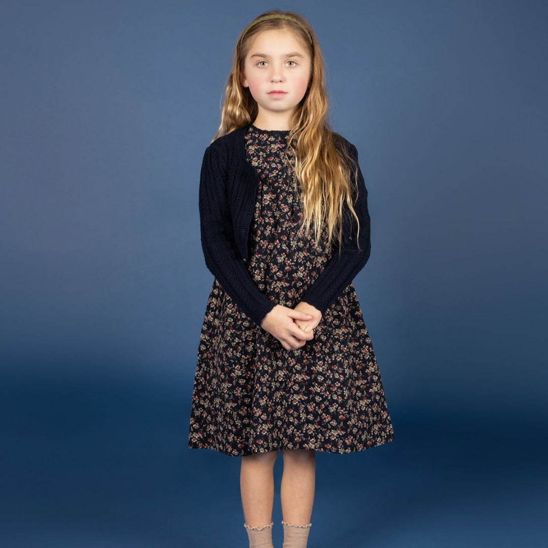 Navy Brushed Floral Collection Dress