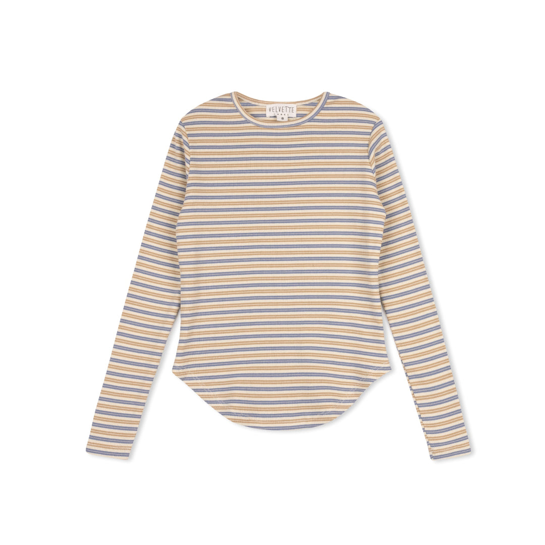 Multi Stripe Blue/ Beige T-Shirt