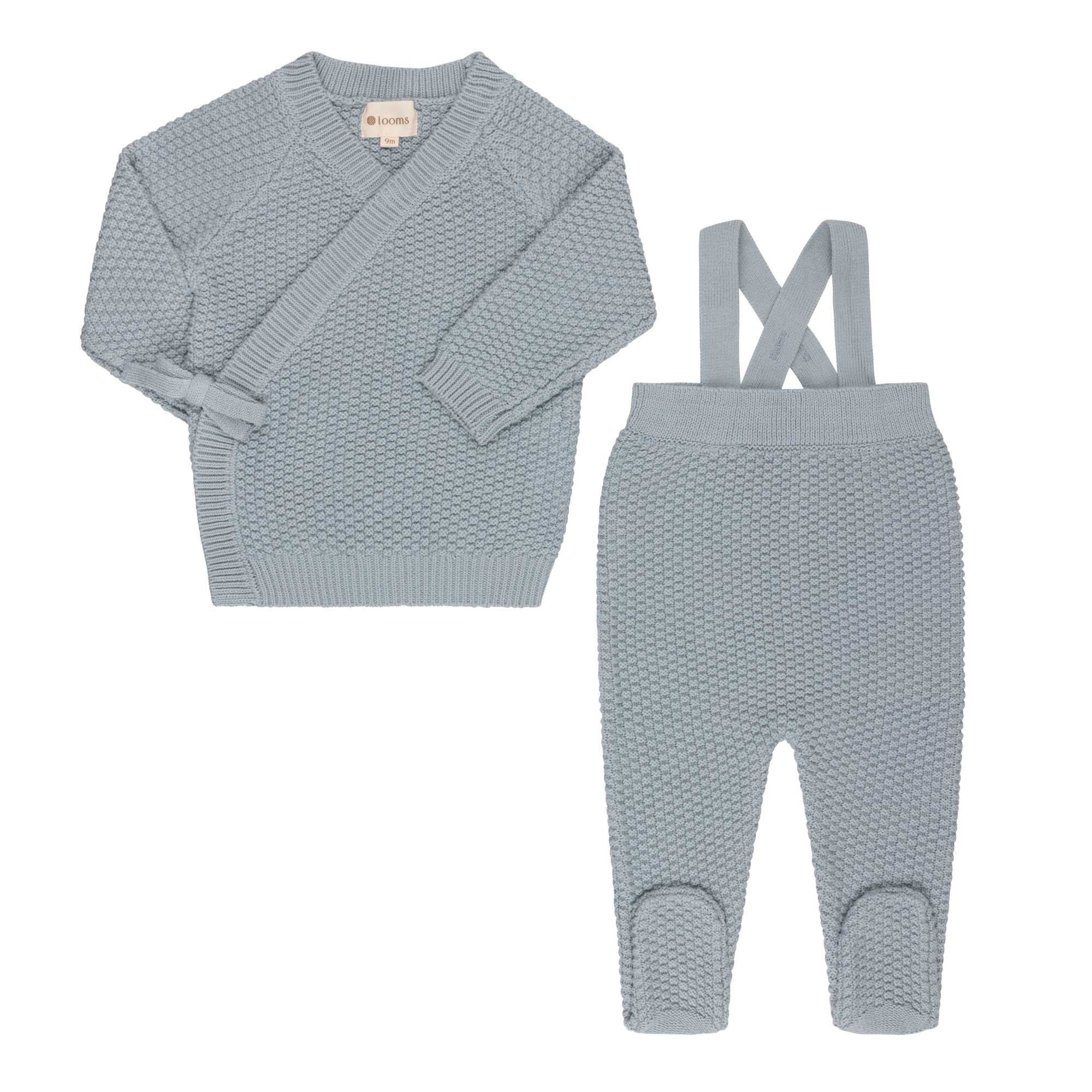 Blue Moss Knit Baby Set