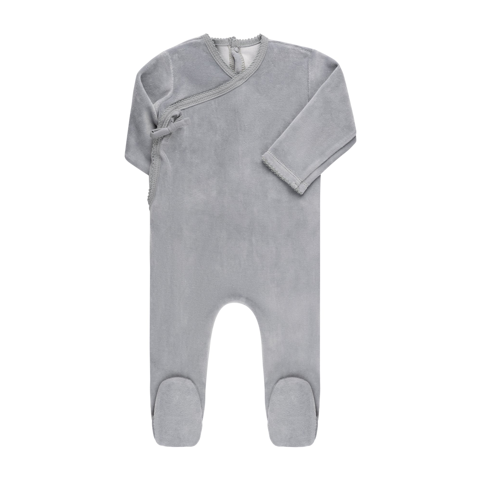 Blue Velour Kimono Footie