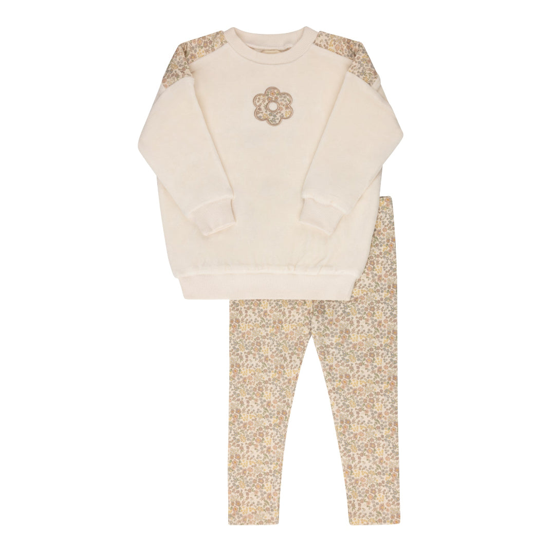 Ivory Floral Velour Liberty Collection Set