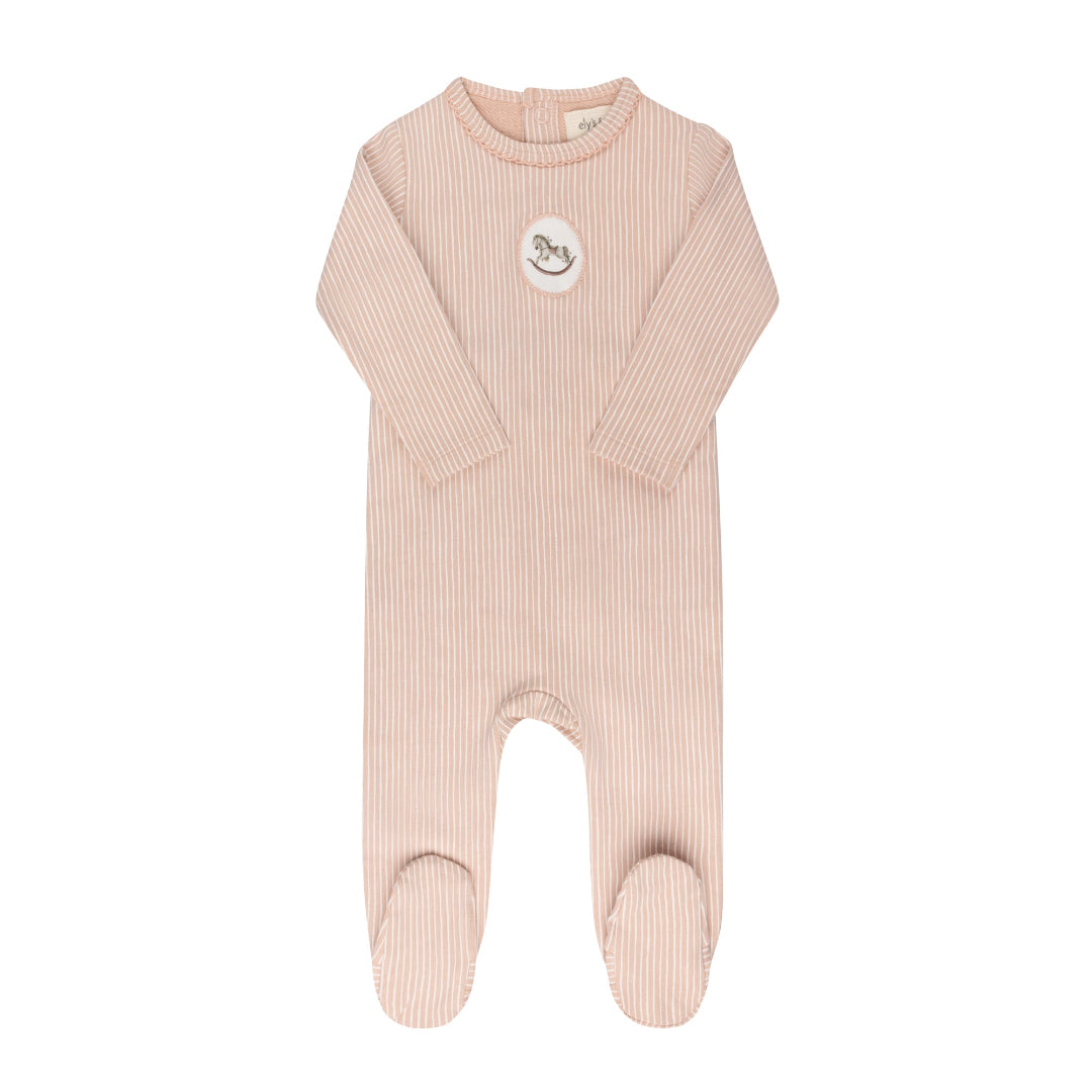 Pink Rocking Horse Footie