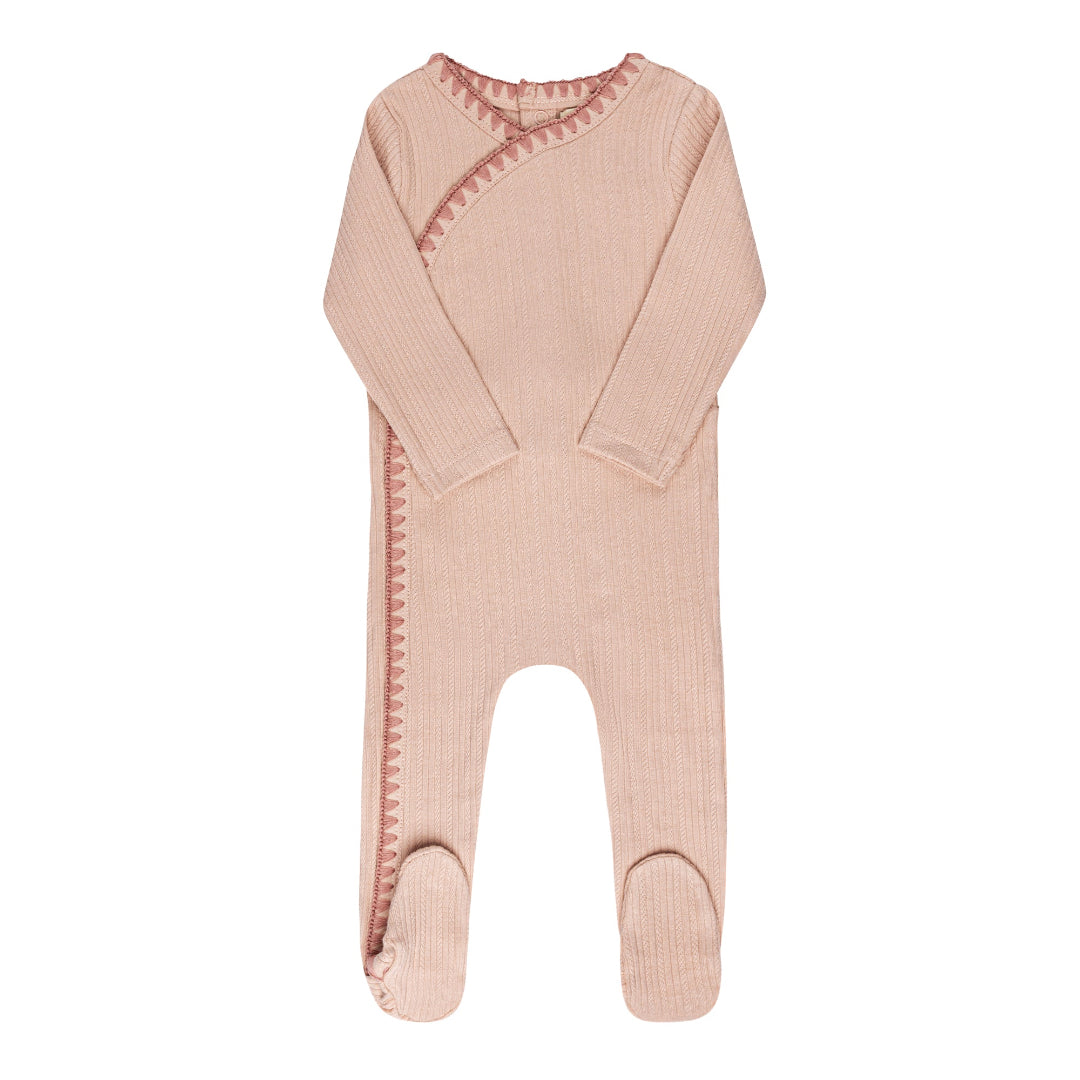 Pink Whip Stitch Collection Footie