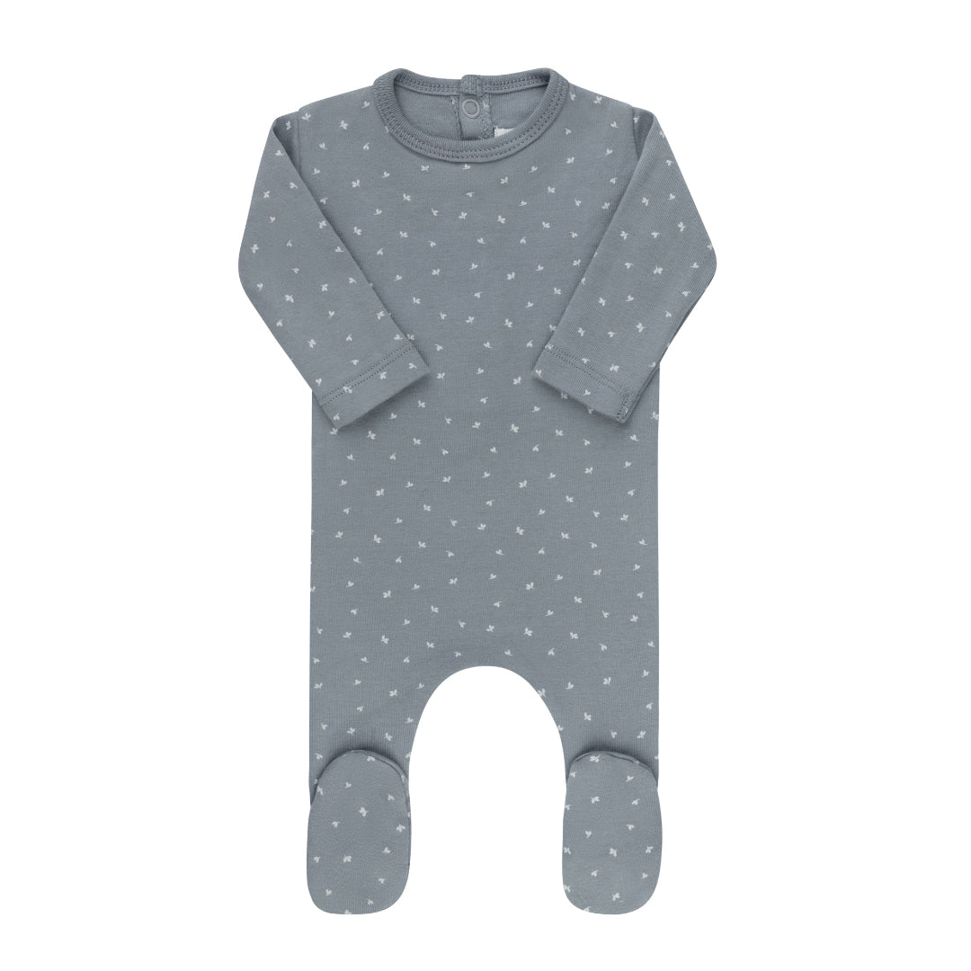 Blue Floral Leaf Collection Footie
