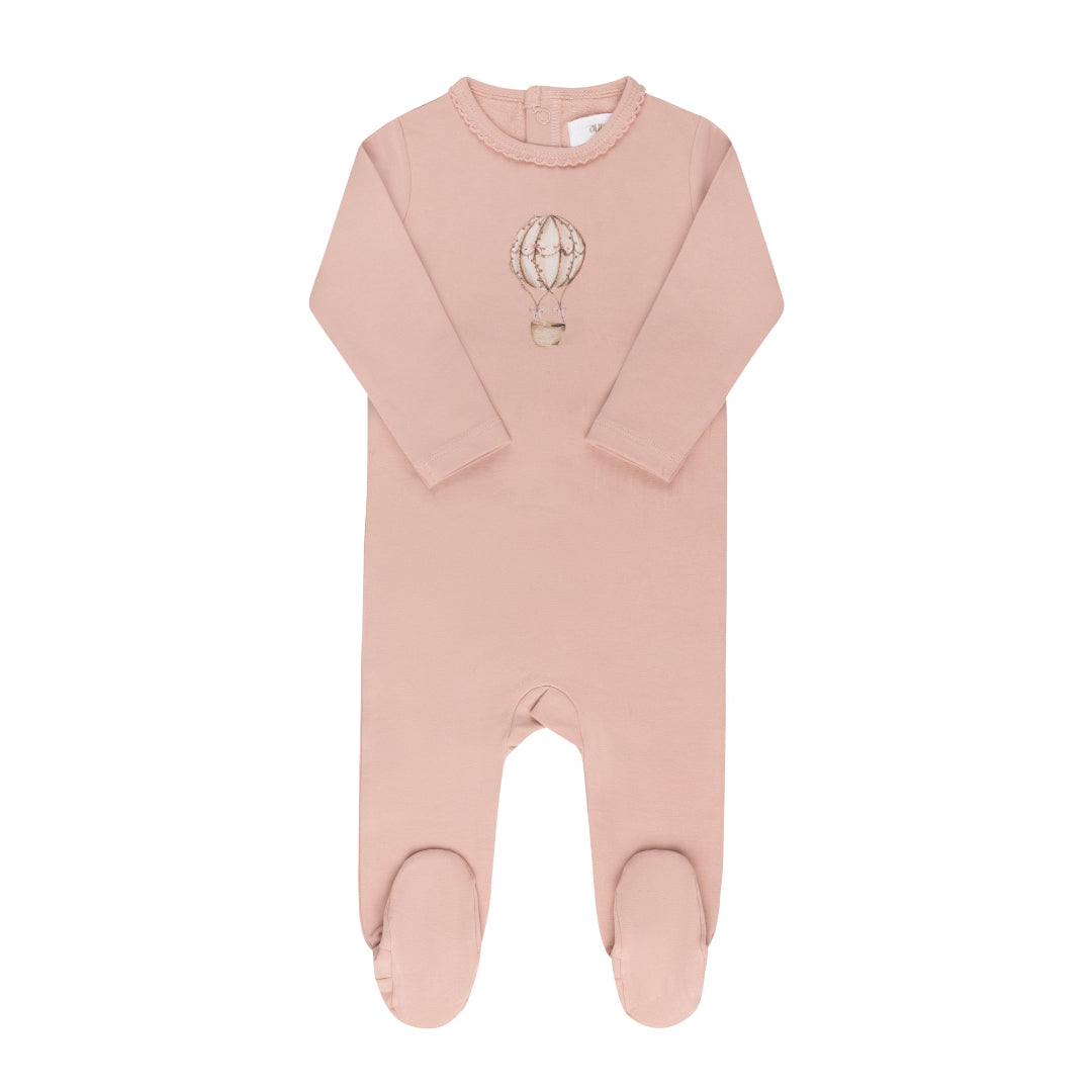 Pink French Terry Hot Air Balloon Collection Footie