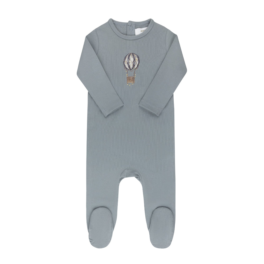 Blue French Terry Hot Air Balloon Collection Footie