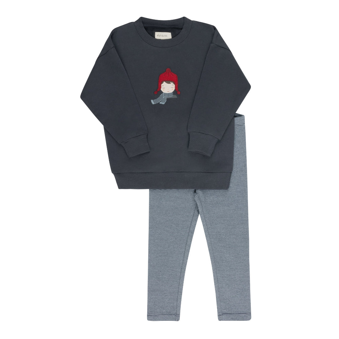 Navy Autumn Kids Collection Sweatshirt And Leggings