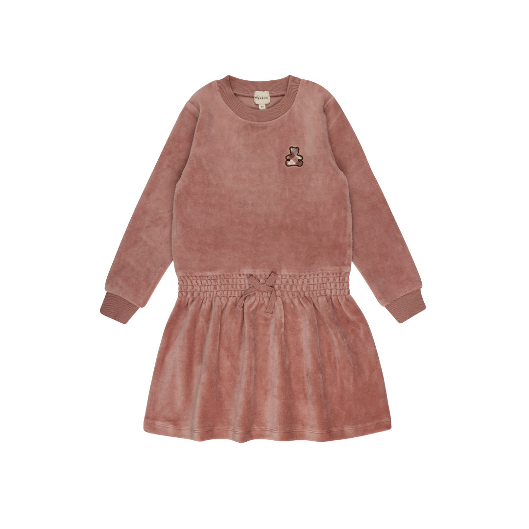 Pink Velour Plaid Bear Collection Dress