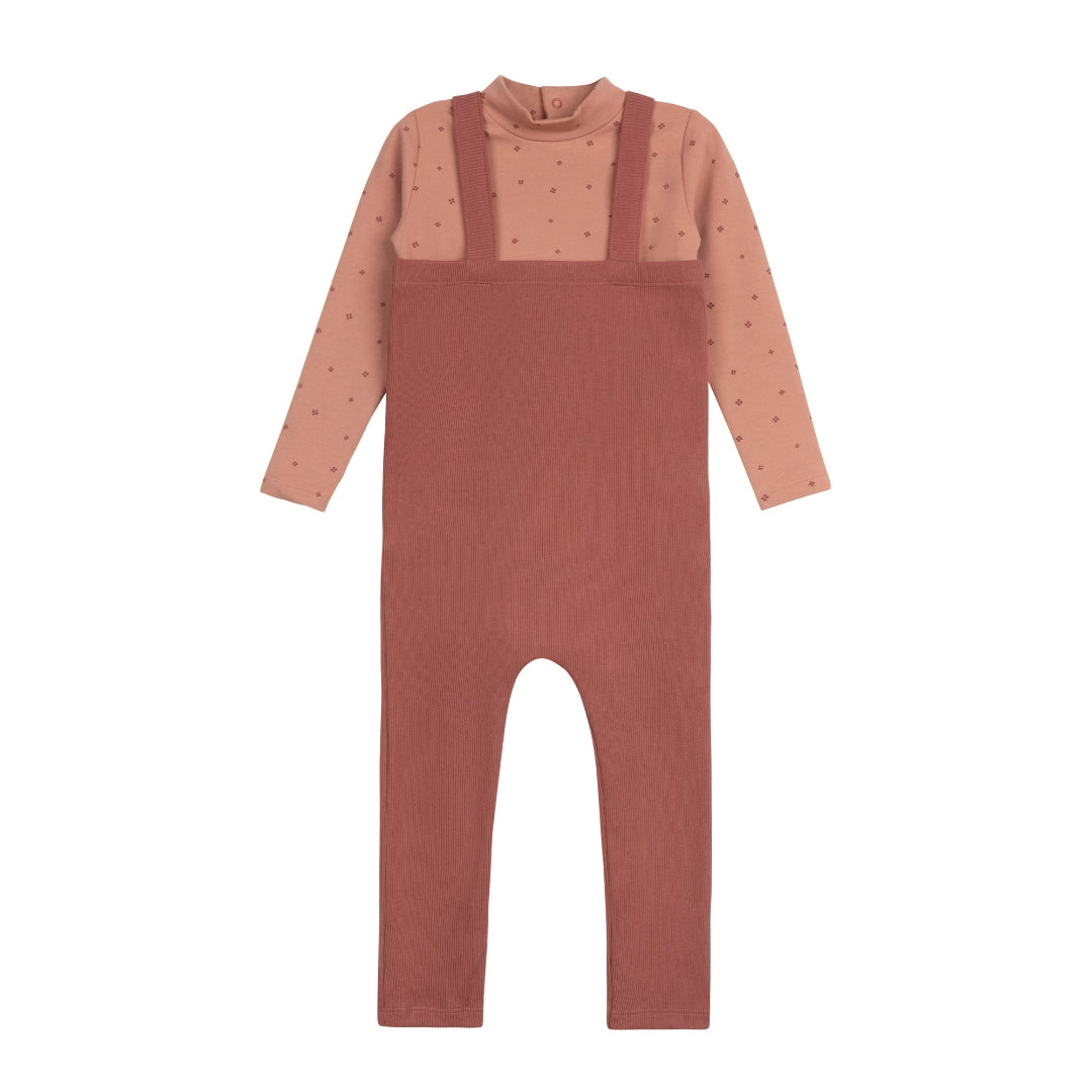 Pink Clover Print Collection Body Suit + Overalls