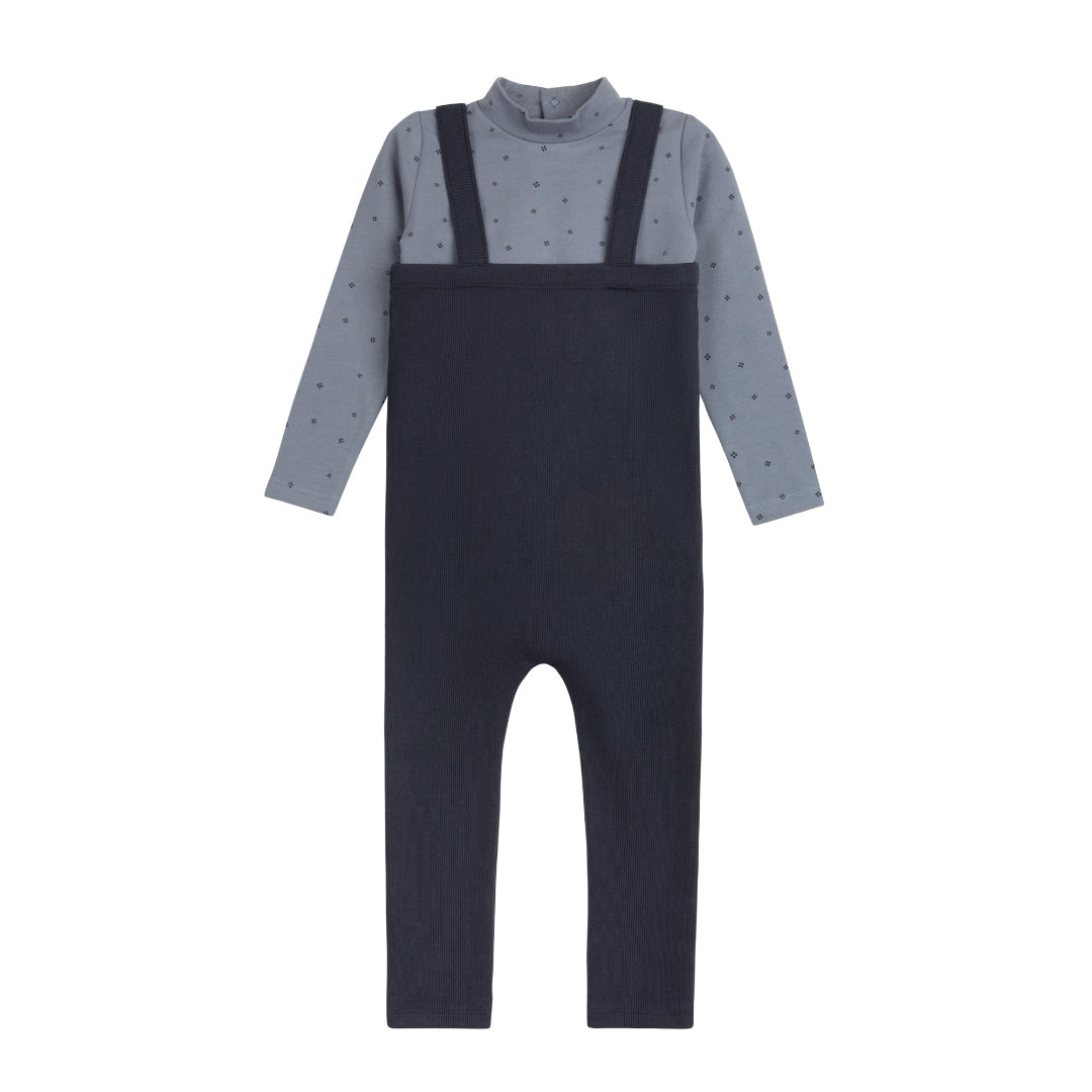 Blue Clover Print Collection Body Suit + Overalls