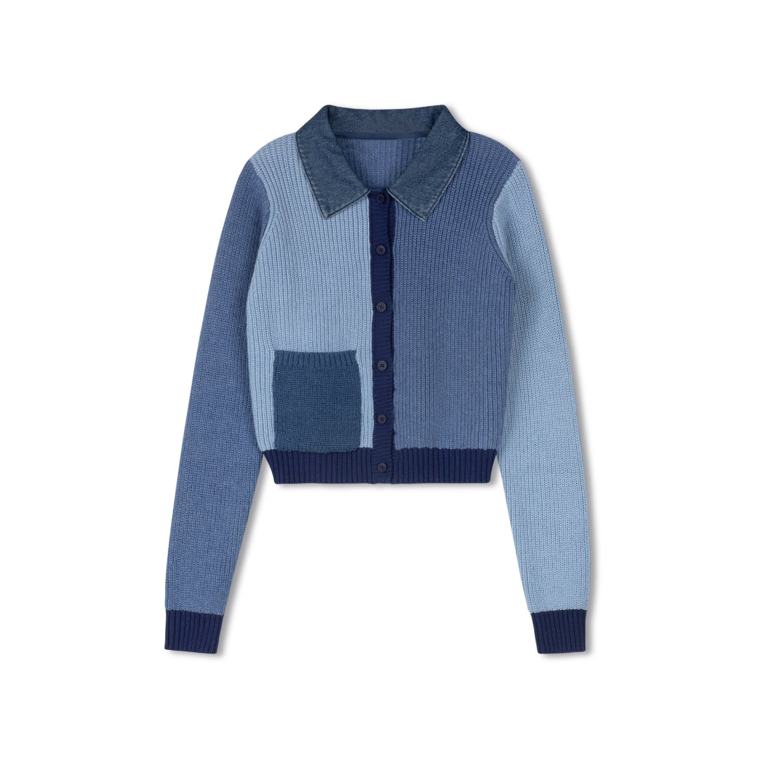Blue Color Block Sweater