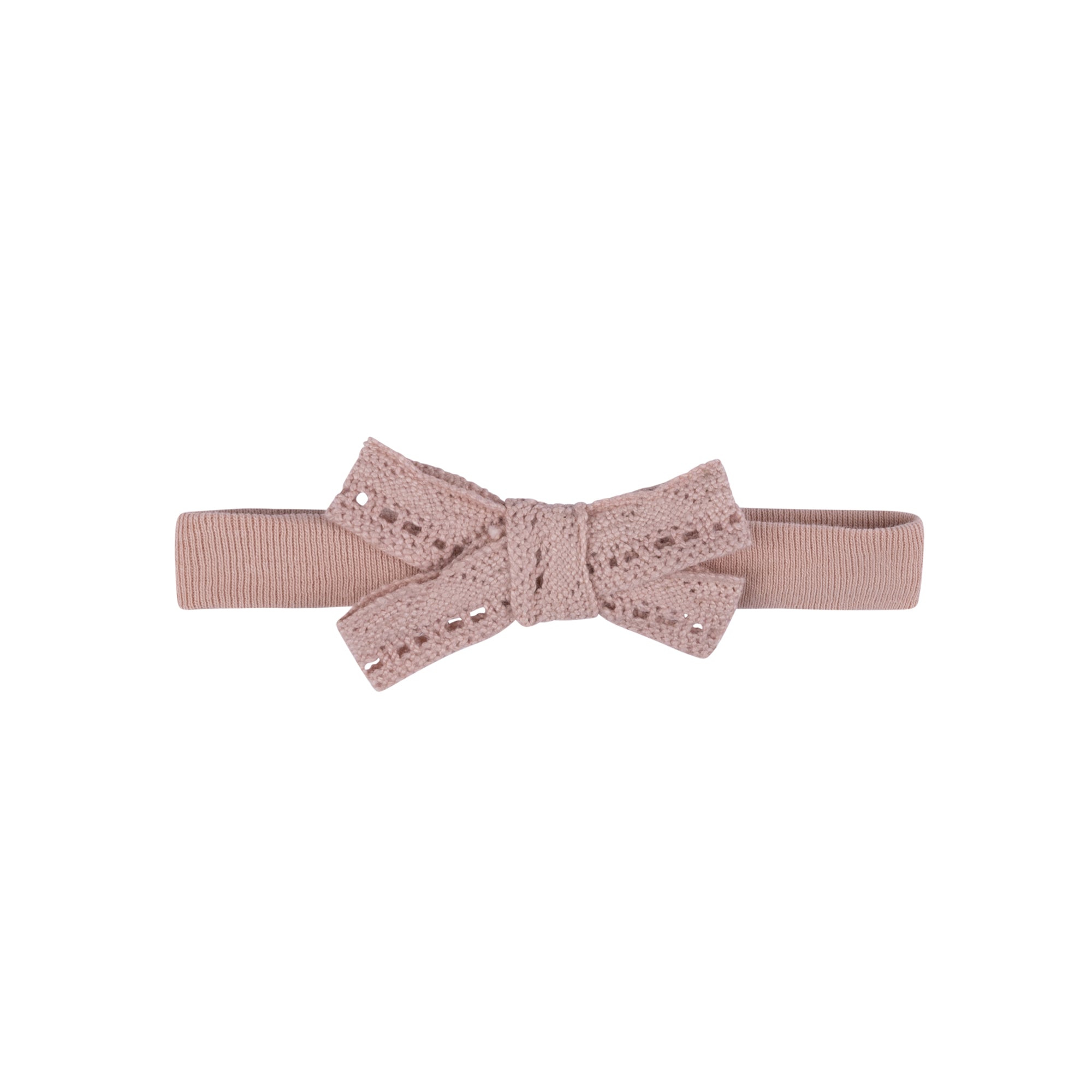 Pink Pointelle Lace Bow Headband