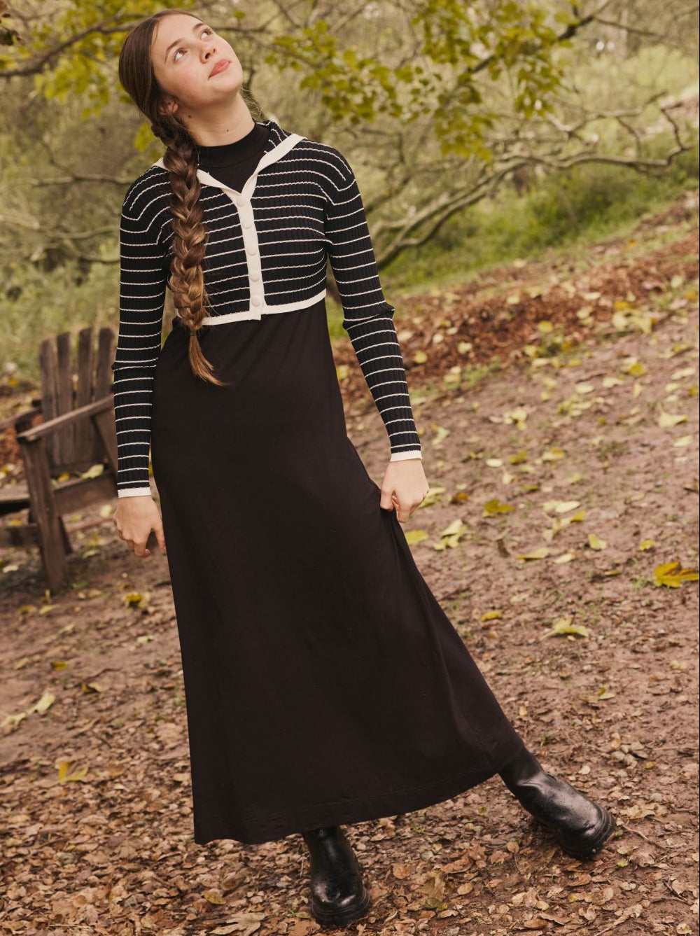 Ivory Selena Collared Overlay Maxi