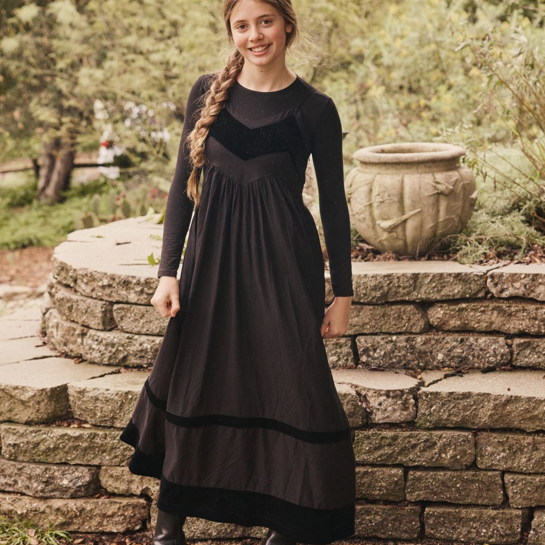 Black Carmen Velvet Chevron Jumper