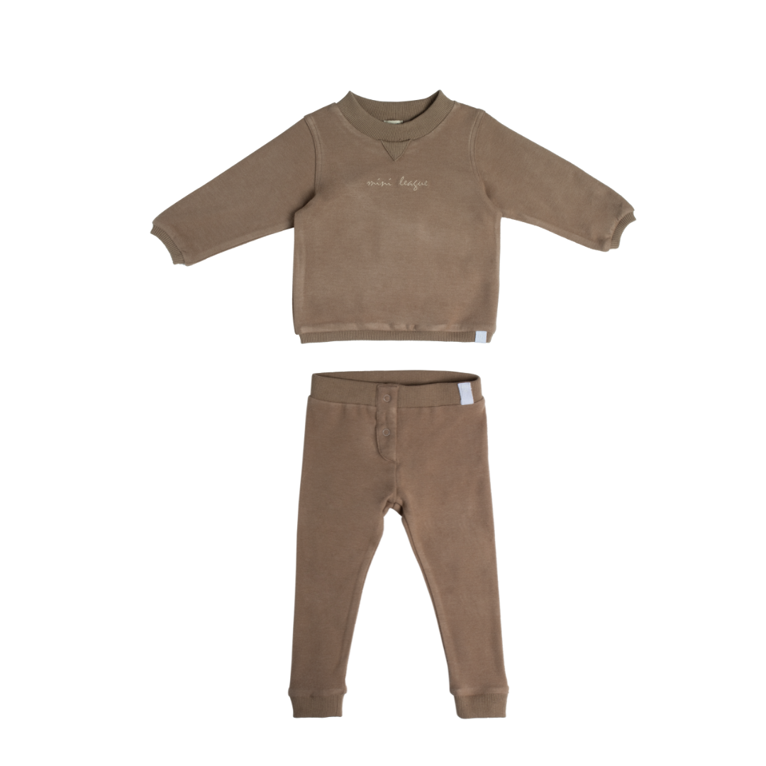 Camel Fleece Legging and Sweatshirt Set