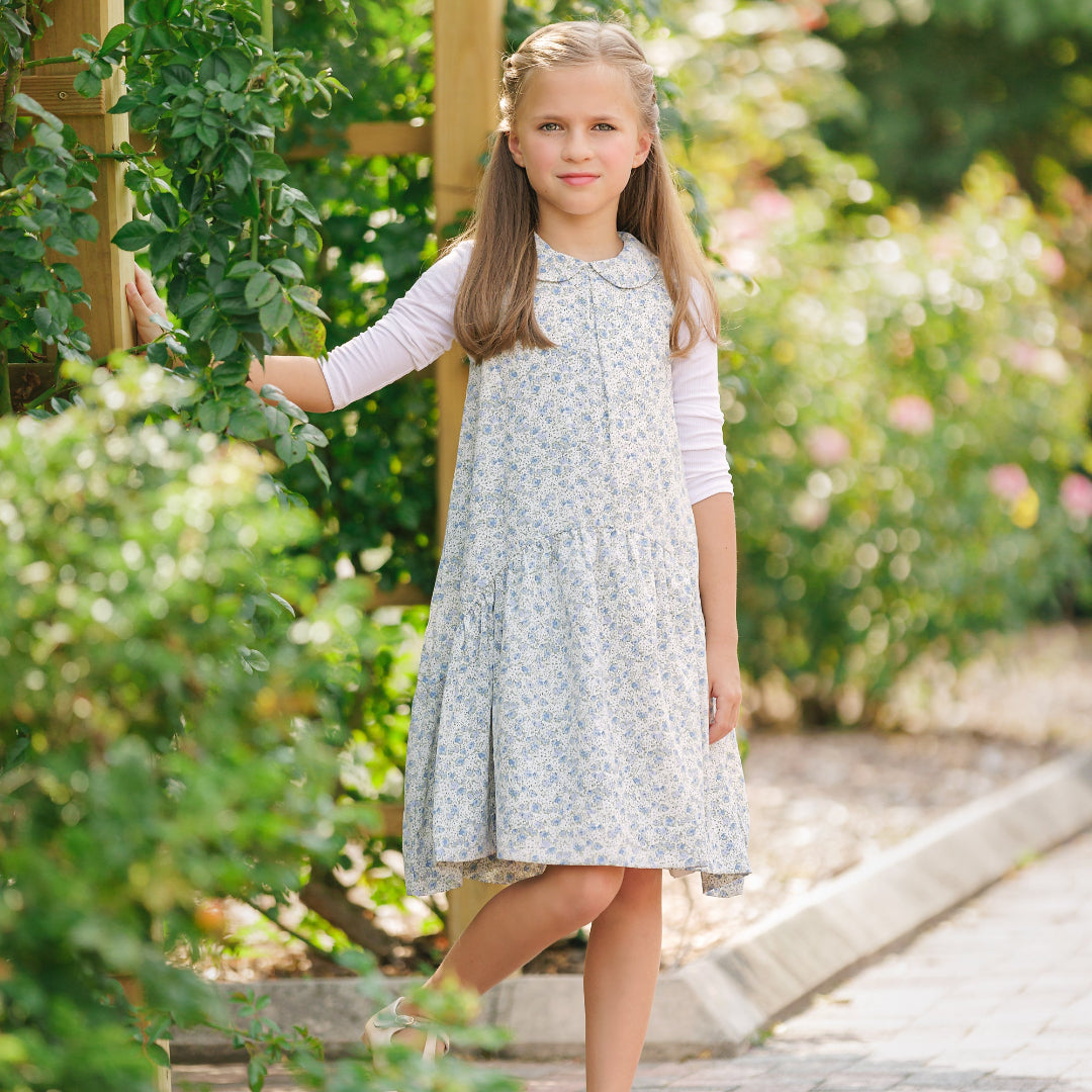 Blue Floral Collar Jumper