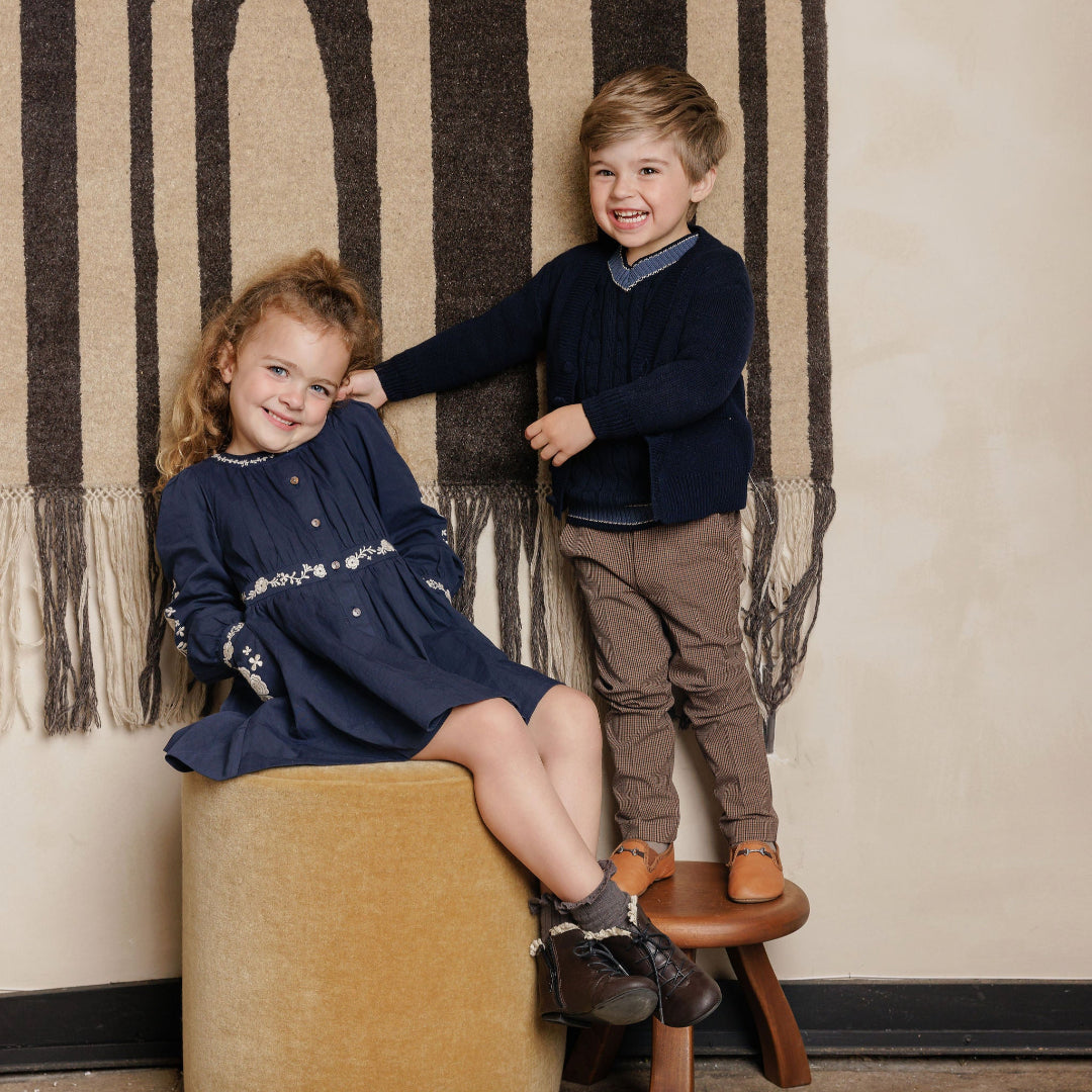 Navy/Blue Cable Knits Boys Collection Sweater