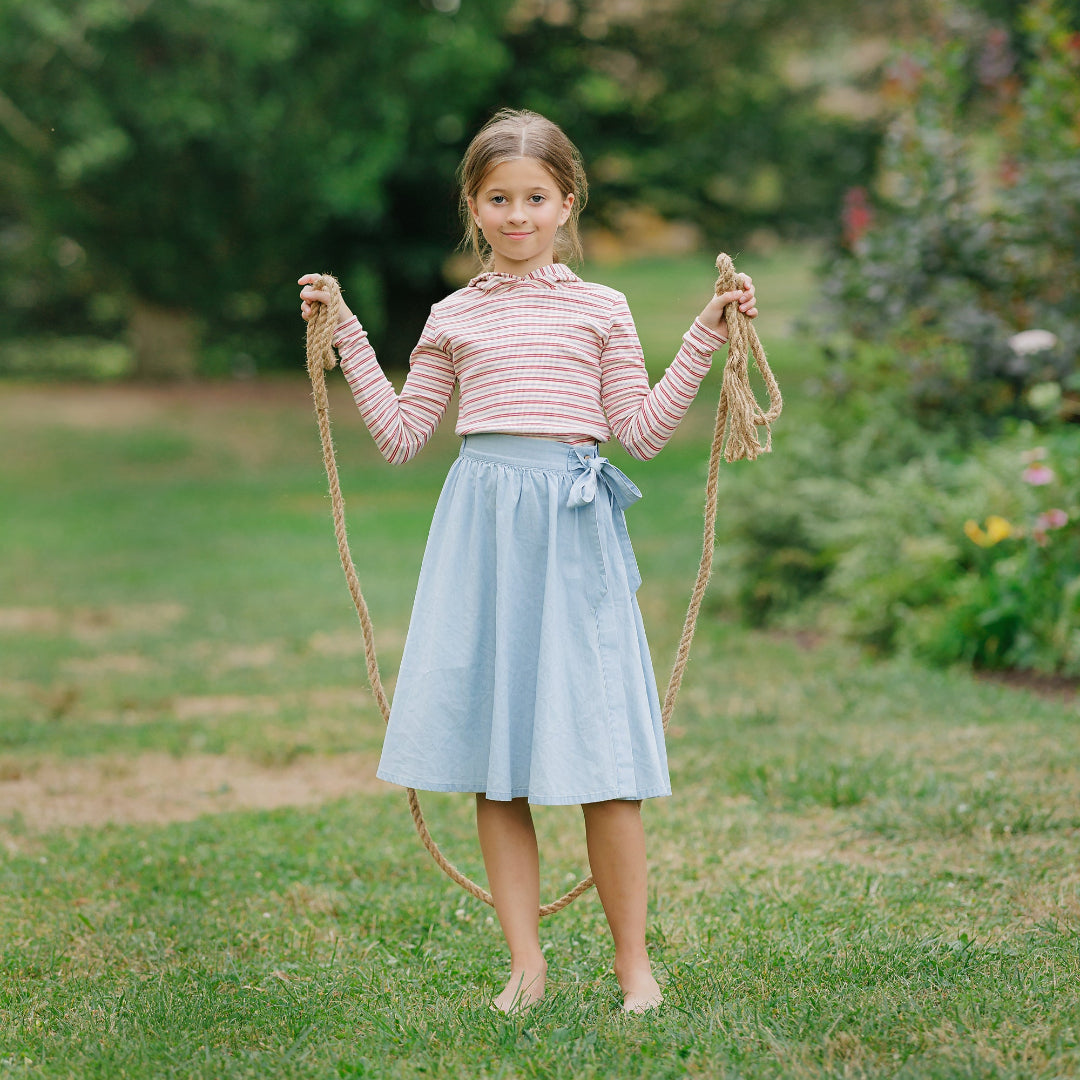 Denim Side Tie Skirt