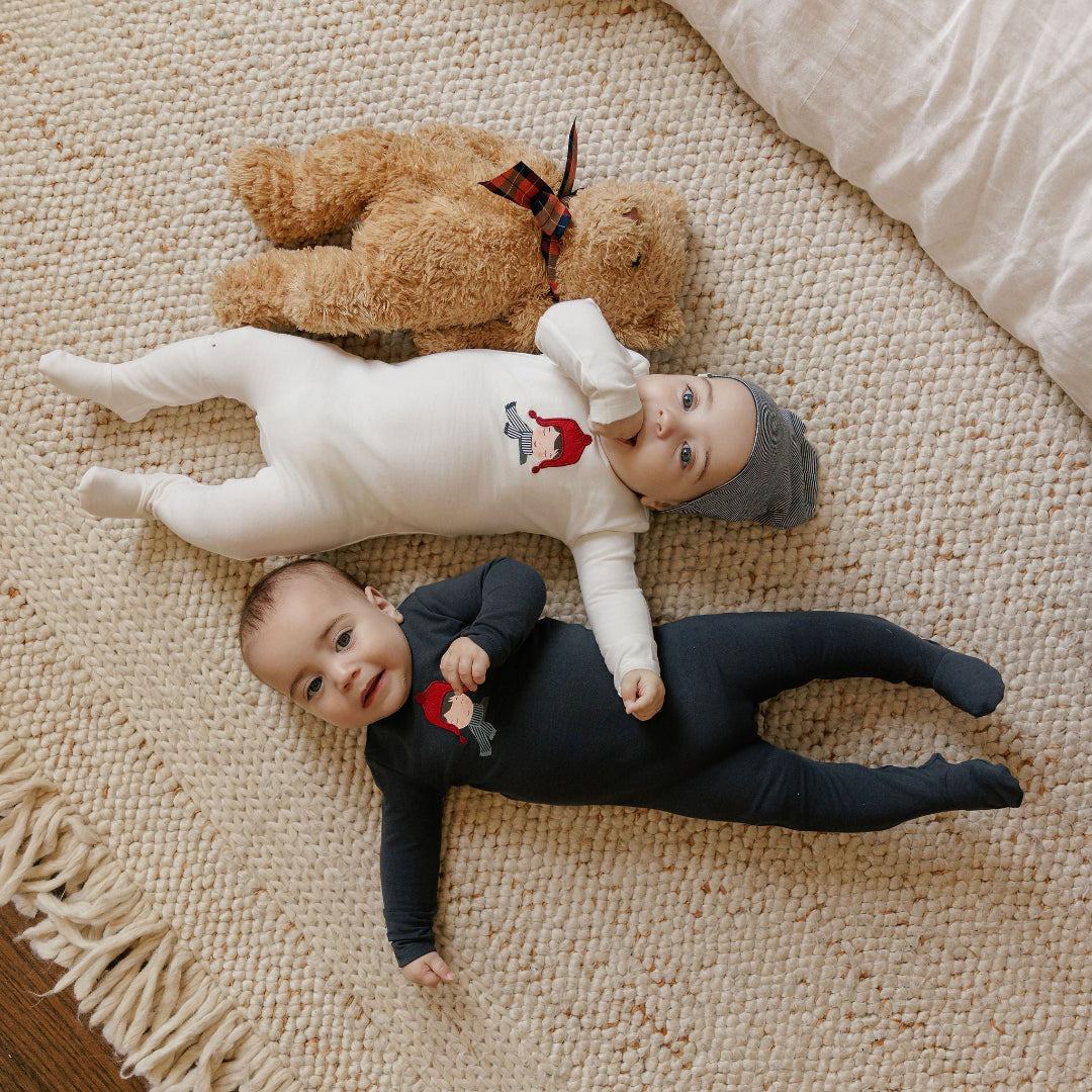 Navy Autumn Kids Collection Footie + Beanie