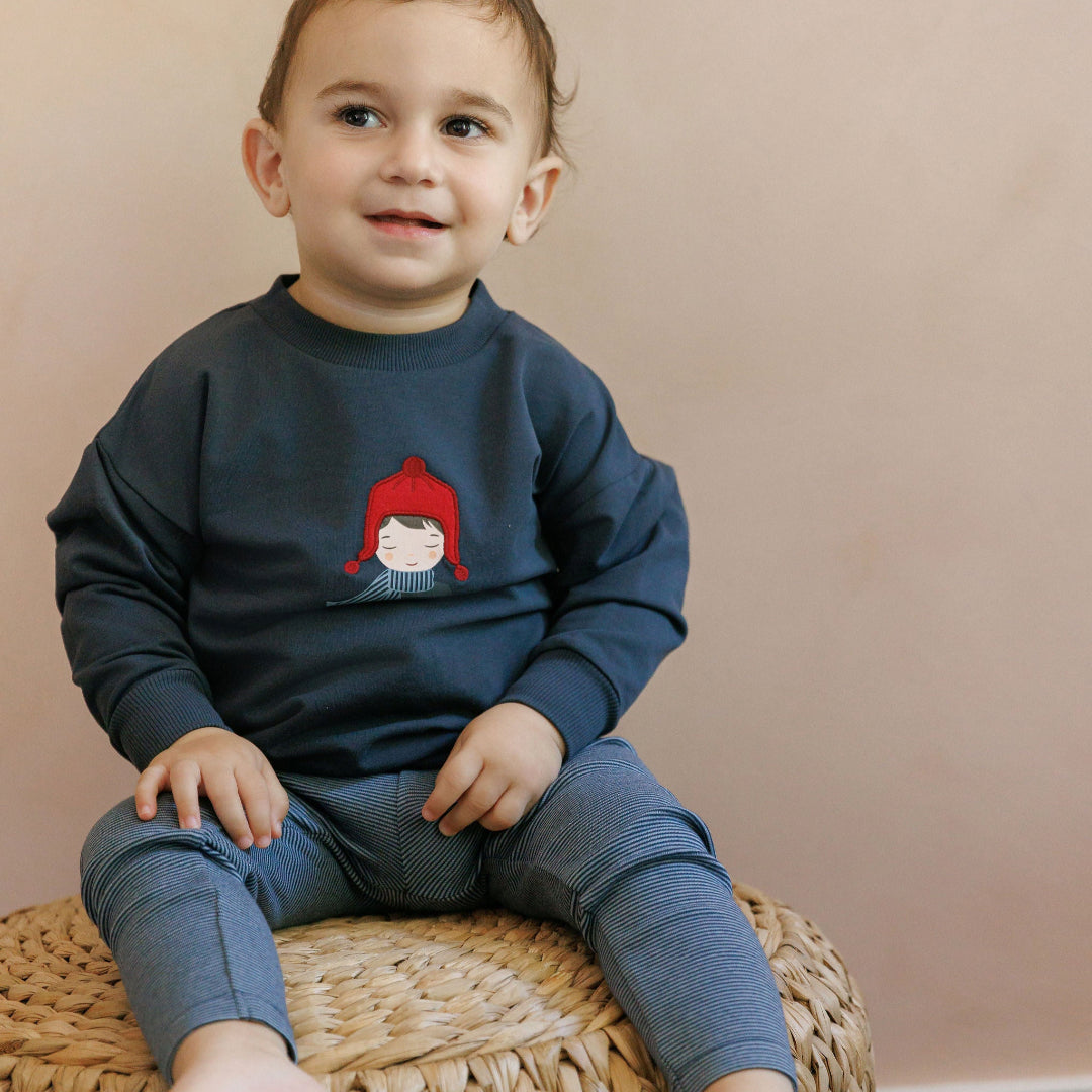 Navy Autumn Kids Collection Sweatshirt And Leggings