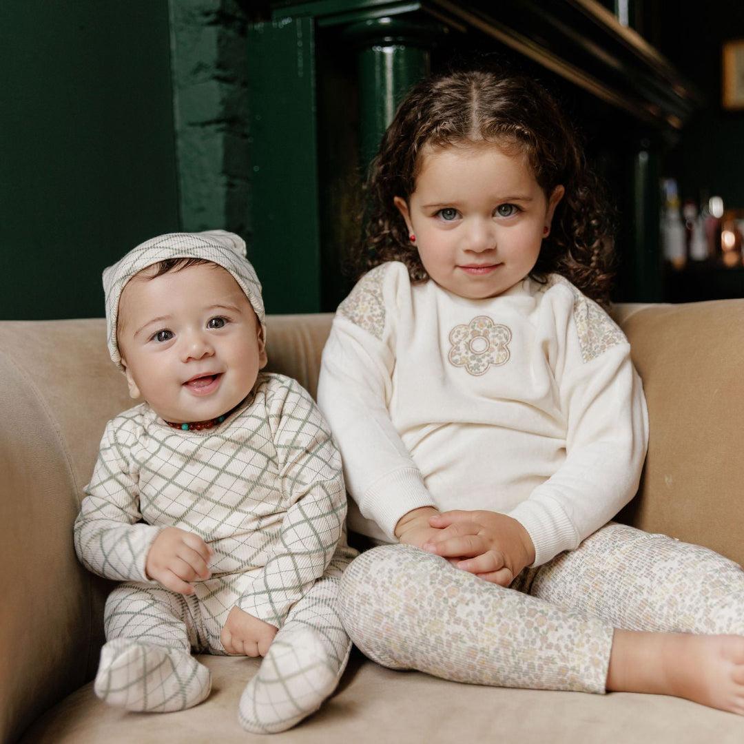 Ivory Floral Velour Liberty Collection Set