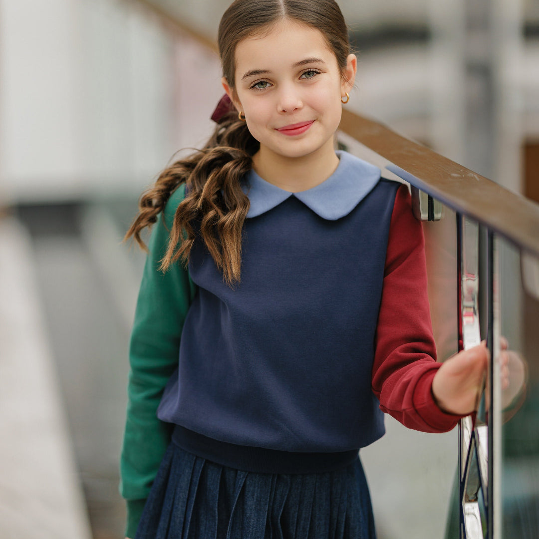 Peter Pan Color Block Sweatshirt
