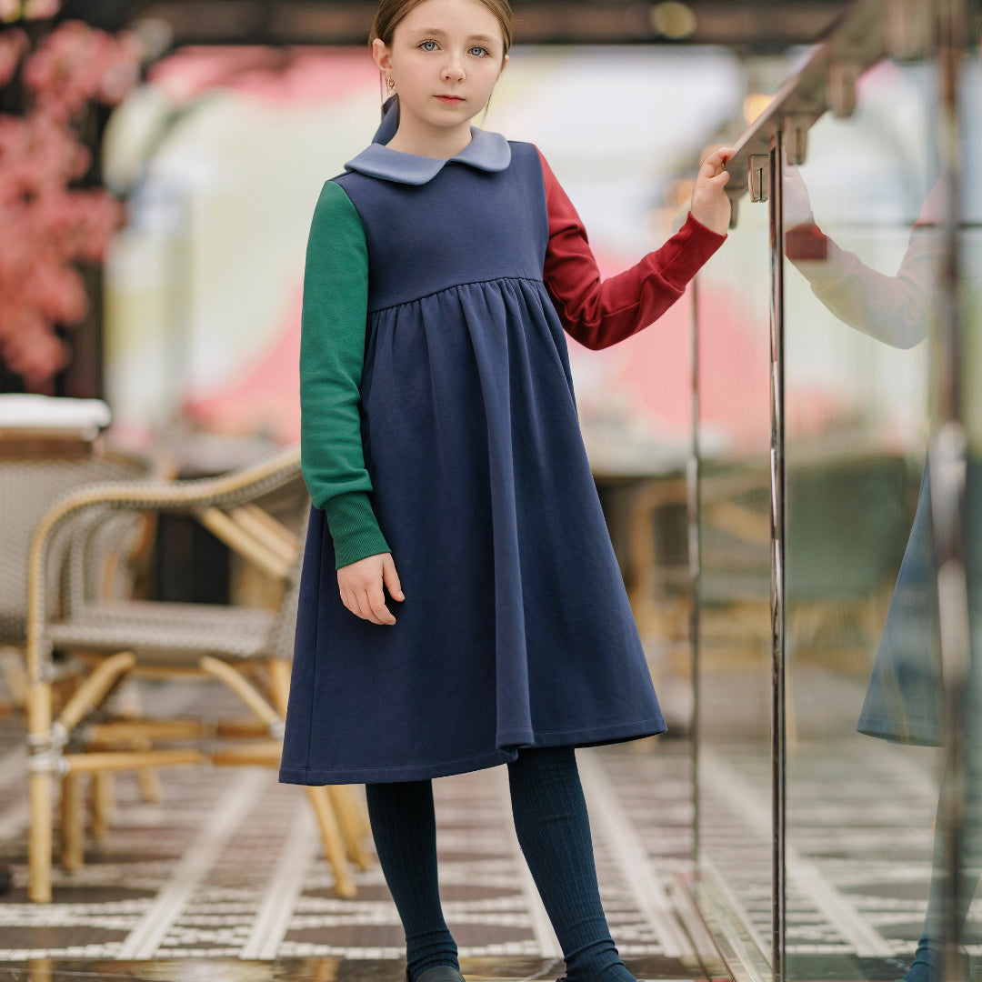 Peter Pan Color Block Dress