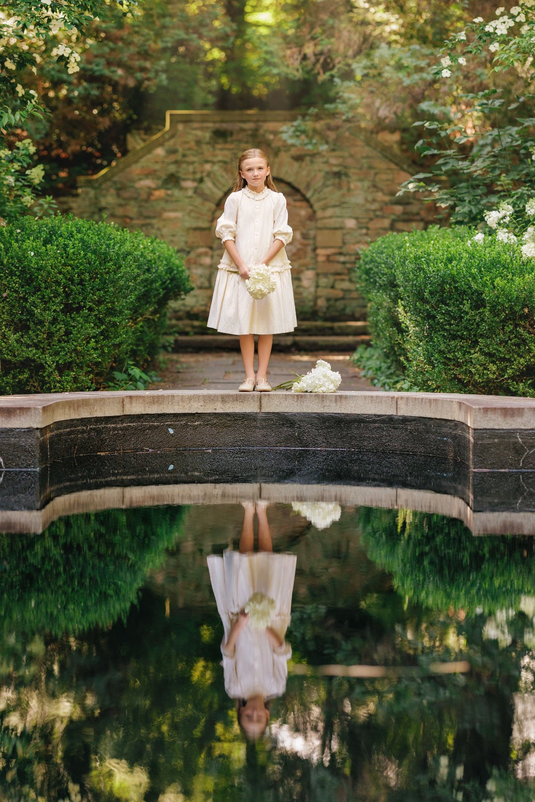 Yellow Stripe  Ruffle Dress