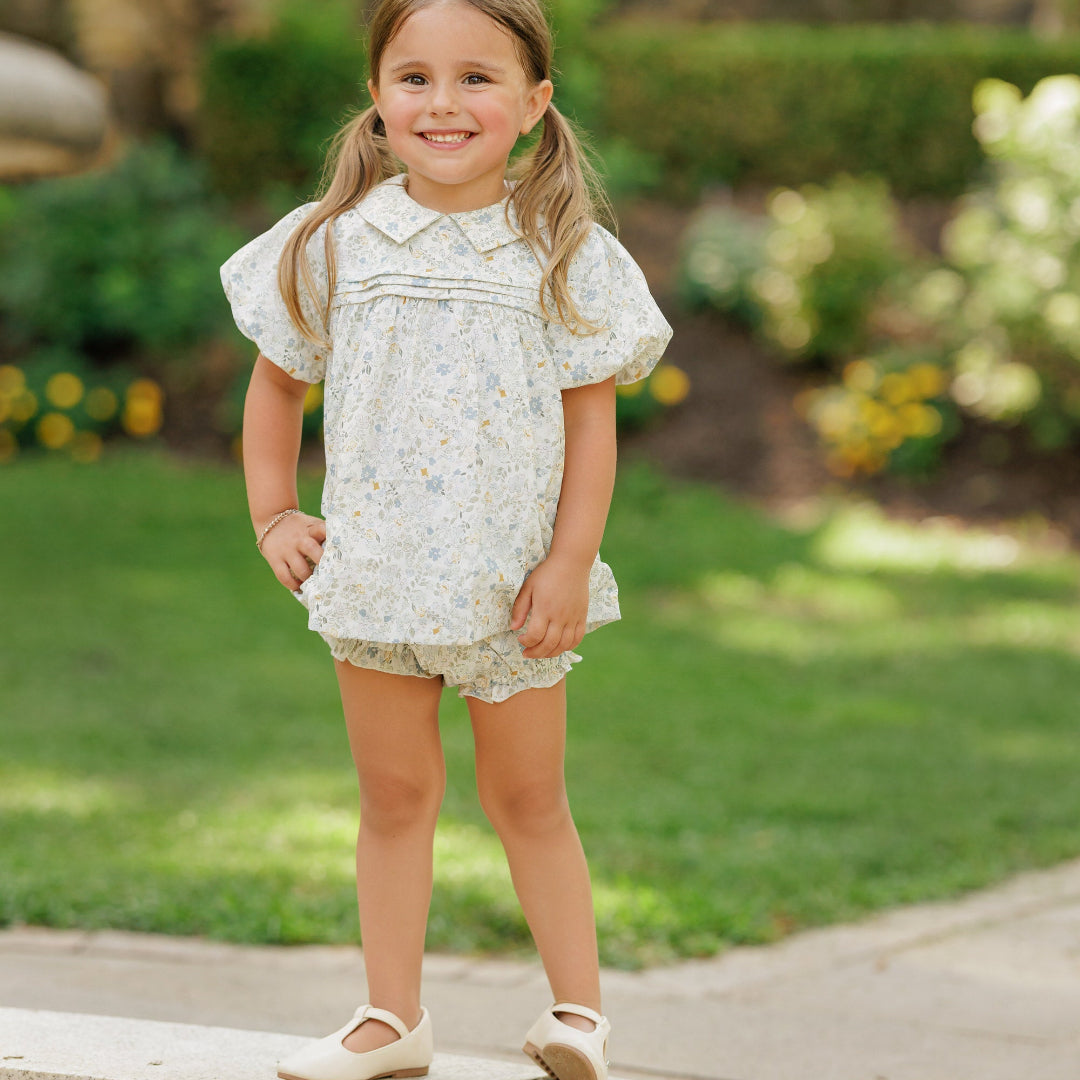 Floral Pleat Baby Set