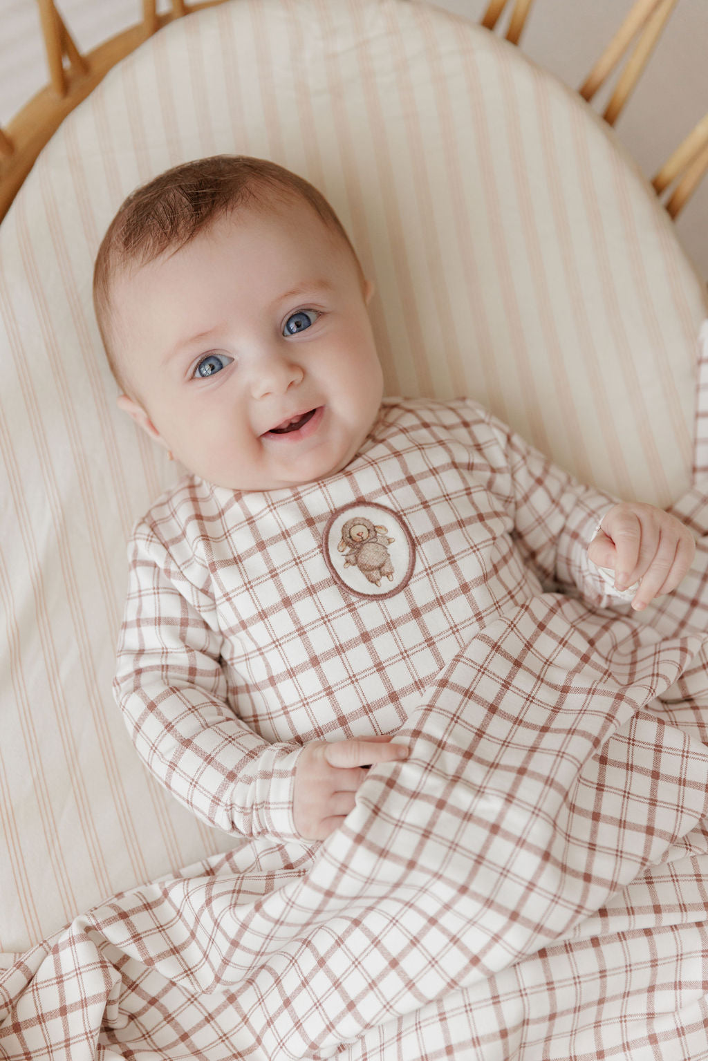 Mauve Plaid Sheep Collection Footie
