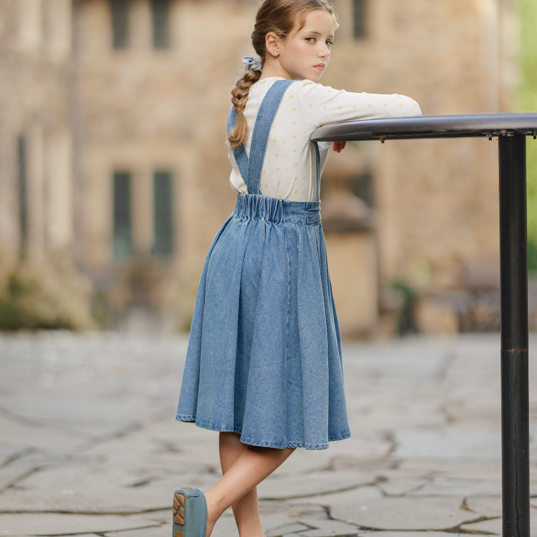 Denim Belted Pinafore
