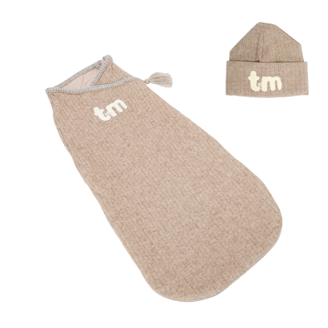 Taupe Cocoon & Beanie Set