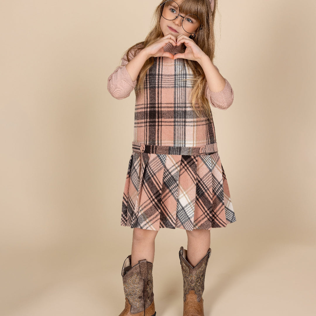 Plaid Gilt Wool Dress