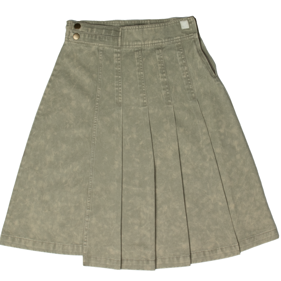 Vintage Green Half Pleat Skirt