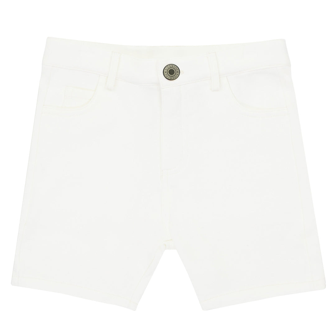 White Crew Basics Slim Knit Shorts