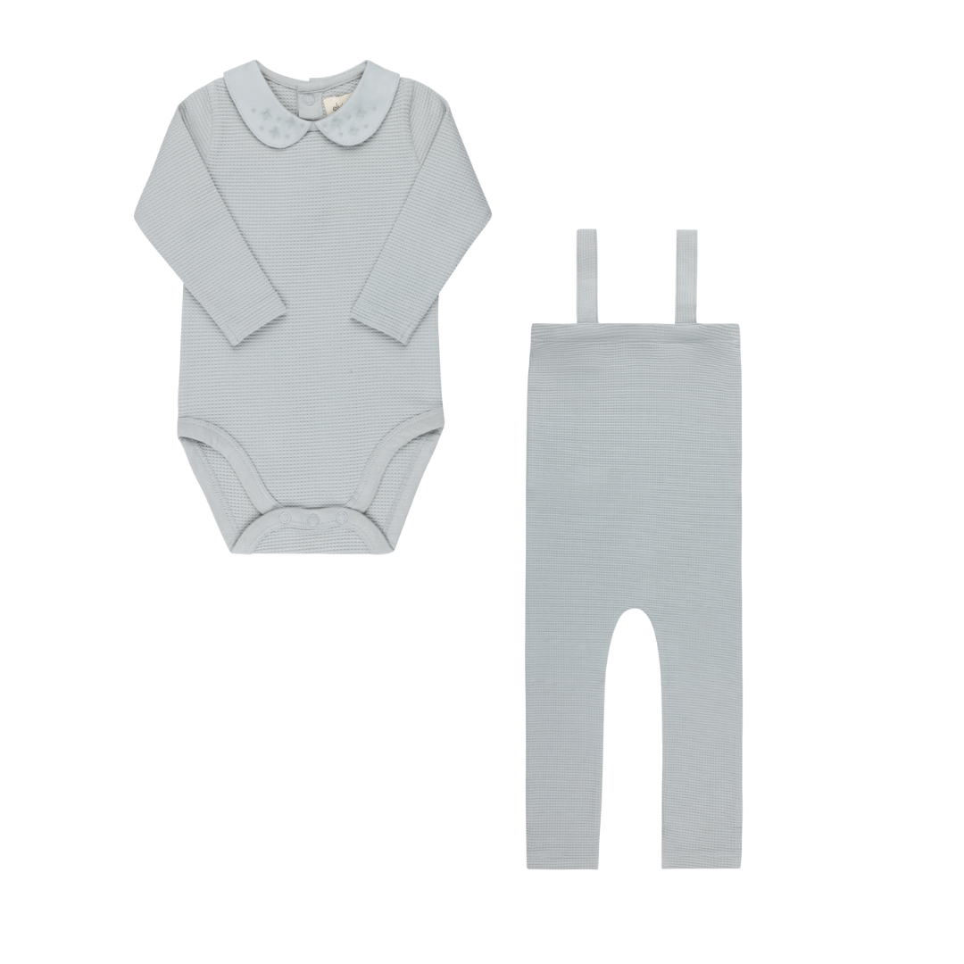 Blue Embroidered Collar Collection Overalls And Bodysuit