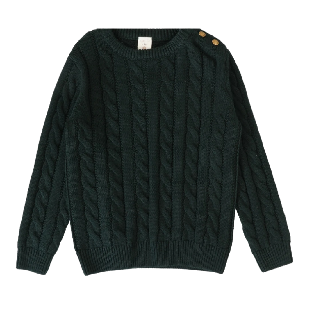 Hunter Green Cable Knit Sweater