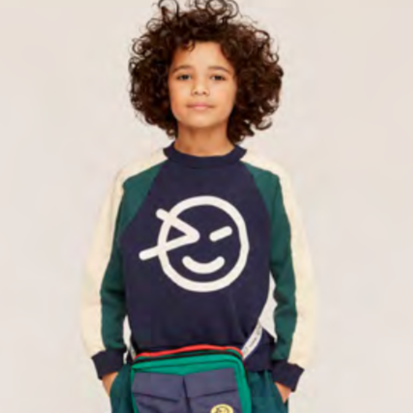 Navy/ Green/ Cream Wynk Panel Sweatshirt