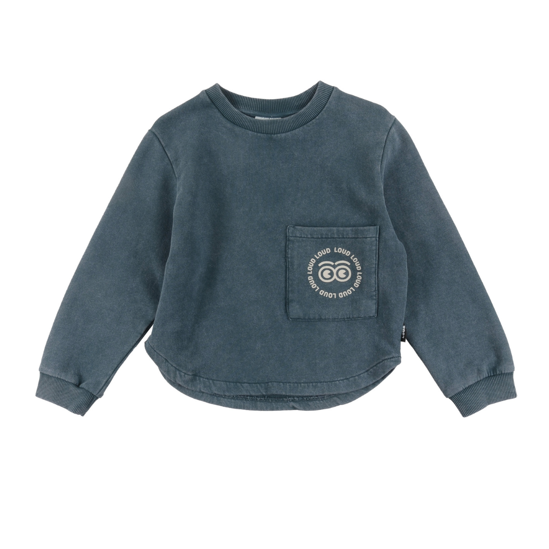 Green Storm Marble Front Pocket Sweatshirt
