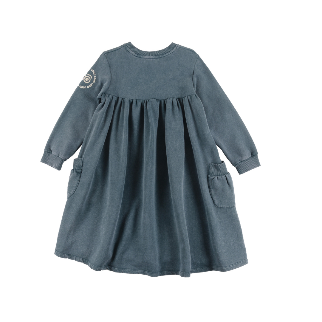 Green Storm Marble Bubble Pocket Dress