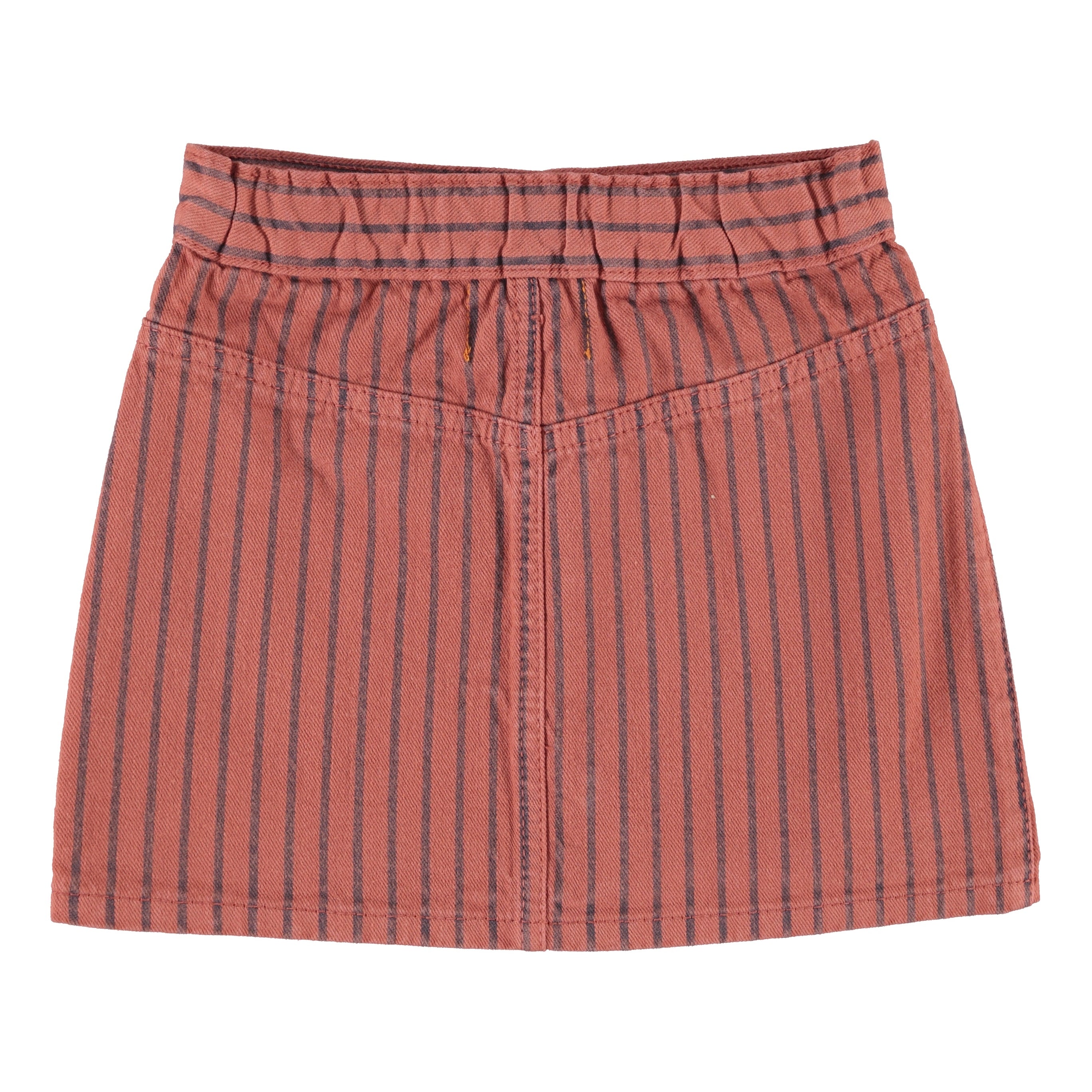 Bordeaux w/ Black Stripes Short Skirt