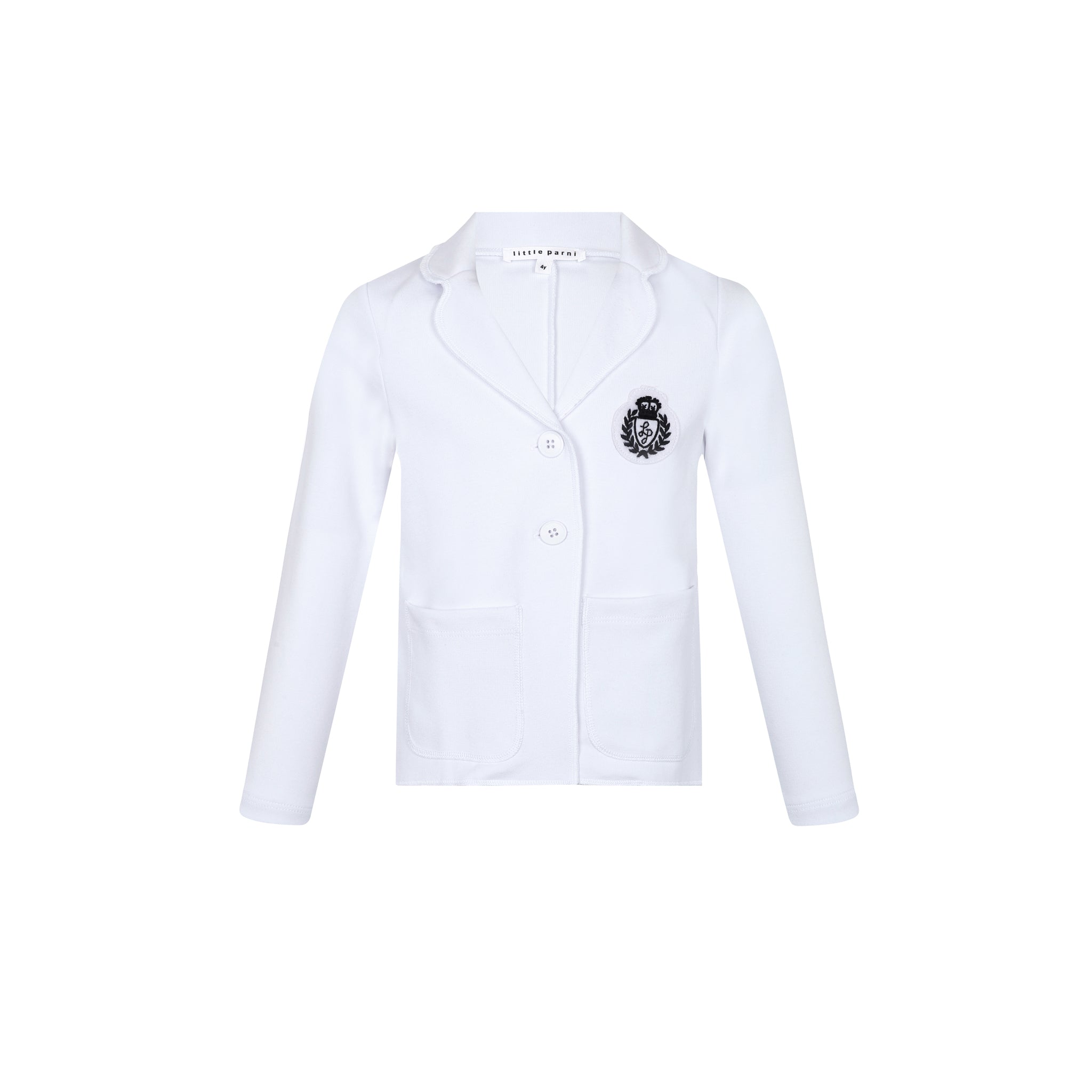 White Milano Blazer with Badge
