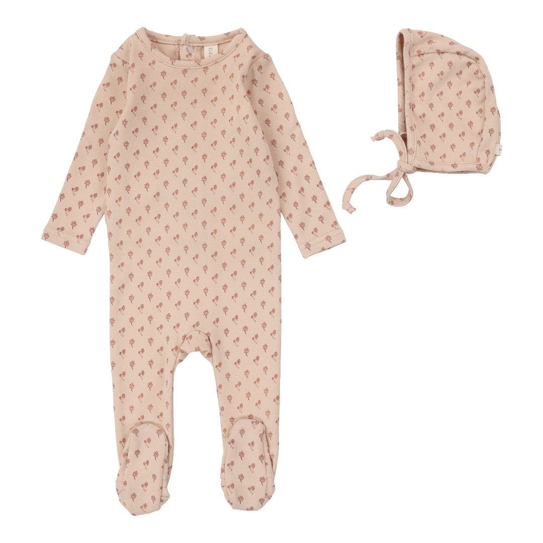 Dusty Pink Ballard Print Footie Set